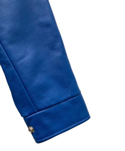 skookum（スクーカム）skookum (スクーカム) レザージャケット ブルー サイズ:40の古着・服飾アイテム