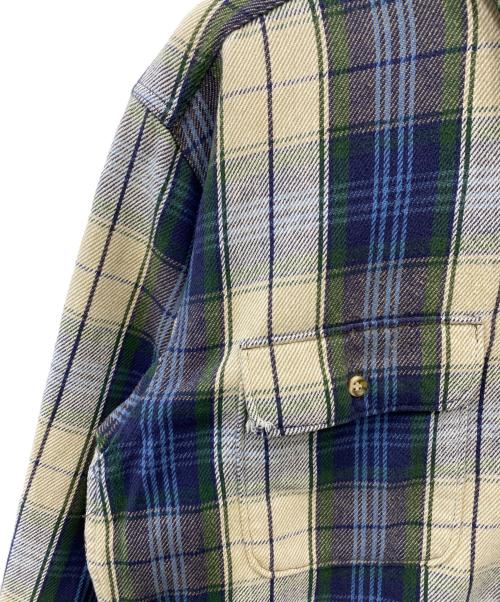 Wrangler（ラングラー）Wrangler (ラングラー) 長袖シャツ ホワイト×ネイビー サイズ:Lの古着・服飾アイテム