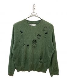 DAIRIKU（ダイリク）の古着「20AW NEW HOLLYWOOD ダメージニット」｜グリーン