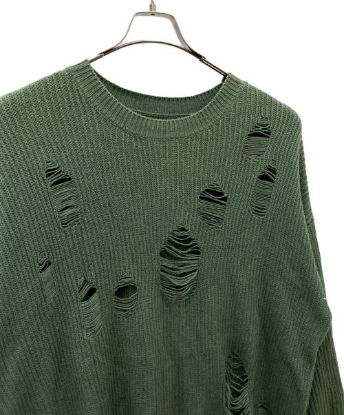 DAIRIKU（ダイリク）DAIRIKU (ダイリク) 20AW NEW HOLLYWOOD ダメージニット グリーン サイズ:不明の古着・服飾アイテム