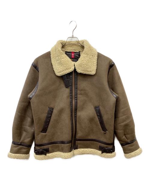 ALPHA（アルファ）ALPHA (アルファ) フェイクムートン B-3 ジャケット ブラウン サイズ:Lの古着・服飾アイテム