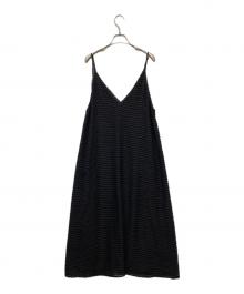 NOLLEY'S（ノーリーズ）の古着「ウォッシャブルカットジャガードキャミワンピース」｜ブラック