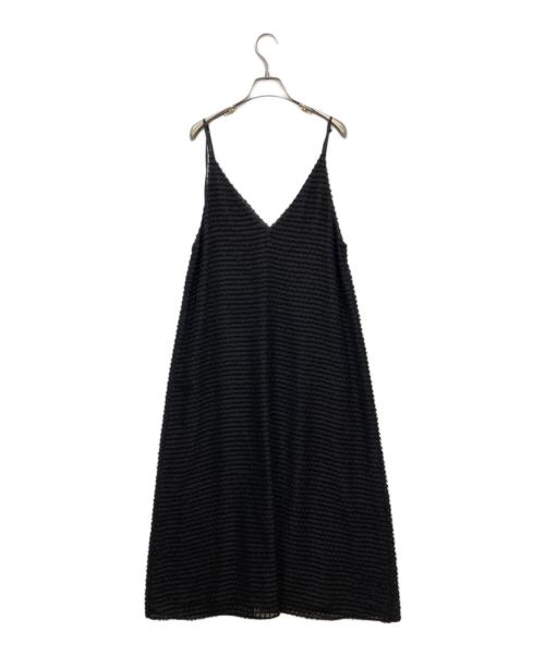 NOLLEY'S（ノーリーズ）NOLLEY'S (ノーリーズ) ウォッシャブルカットジャガードキャミワンピース ブラック サイズ:38の古着・服飾アイテム