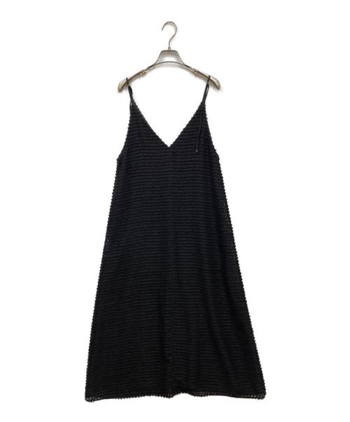 NOLLEY'S（ノーリーズ）NOLLEY'S (ノーリーズ) ウォッシャブルカットジャガードキャミワンピース ブラック サイズ:38の古着・服飾アイテム