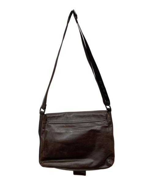 BOSS HUGO BOSS（ボス ヒューゴボス）BOSS HUGO BOSS (ボス ヒューゴボス) レザーメッセンジャーバッグ ブラウンの古着・服飾アイテム