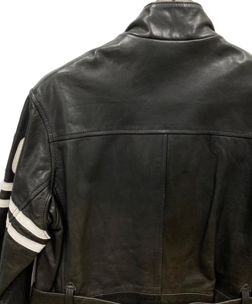 Schott（ショット）Schott (ショット) ラインロゴレザージャケット ブラック サイズ:Mの古着・服飾アイテム