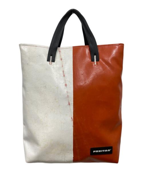 FREITAG（フライターグ）FREITAG (フライターグ) 2wayトートバッグ ホワイト×オレンジの古着・服飾アイテム