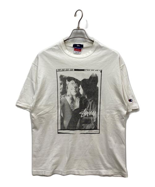 stussy（ステューシー）stussy (ステューシー) Champion (チャンピオン) 00’s フォトTシャツ ホワイト サイズ:Mの古着・服飾アイテム