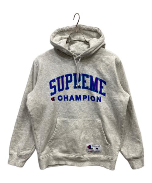 SUPREME（シュプリーム）SUPREME (シュプリーム) Champion (チャンピオン) 17SS Hooded Sweatshirt グレー サイズ:Mの古着・服飾アイテム