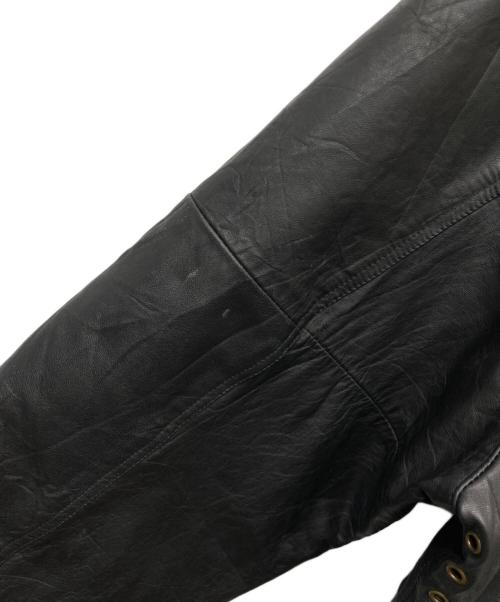 yoused（ユーズド）YOUSED (ユーズド) Leather Drivers Jacket ブラック サイズ:Sの古着・服飾アイテム