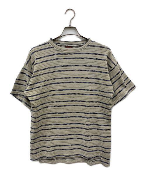 GRAMICCI（グラミチ）GRAMICCI (グラミチ) ジャガードボーダーカットソー ベージュ サイズ:KIDS14/16の古着・服飾アイテム
