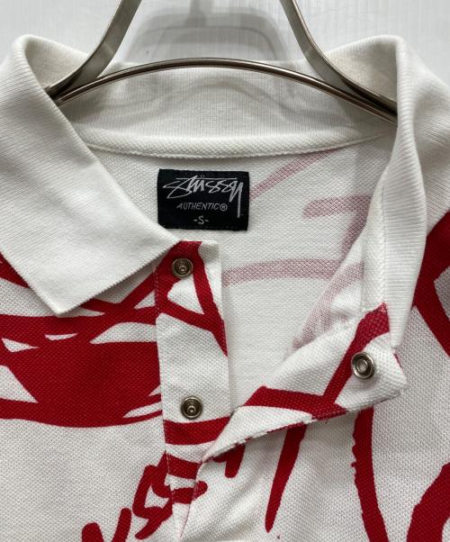 stussy（ステューシー）stussy (ステューシー) FUTURE (フューチャー) ポロシャツ レッド サイズ:Sの古着・服飾アイテム