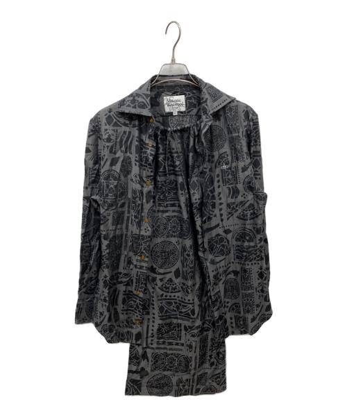 Vivienne Westwood man（ヴィヴィアン ウェストウッド マン）Vivienne Westwood man (ヴィヴィアン ウェストウッド マン) 総柄シャツ グレー サイズ:46の古着・服飾アイテム