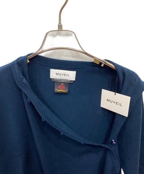 MUVEIL（ミュベール）MUVEIL (ミュベール) ビーズ刺繍レーヨン混ニット ネイビー サイズ:36の古着・服飾アイテム