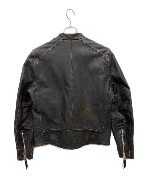Schott（ショット）Schott (ショット) 茶芯レザーダブルブレストライダースジャケット ブラック サイズ:Mの古着・服飾アイテム