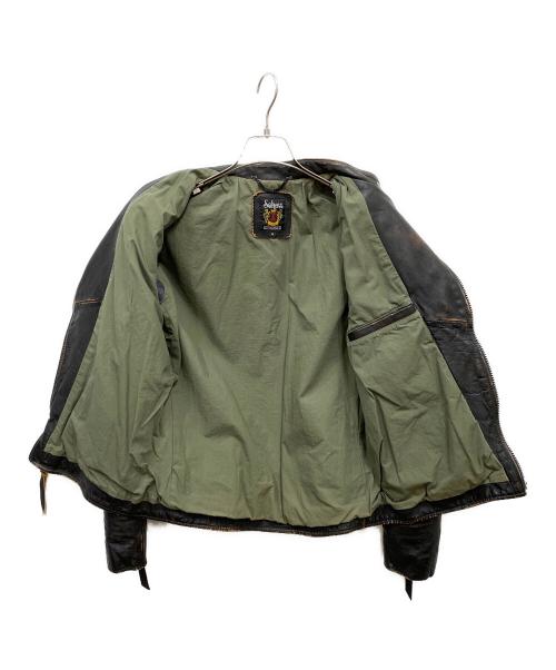 Schott（ショット）Schott (ショット) 茶芯レザーダブルブレストライダースジャケット ブラック サイズ:Mの古着・服飾アイテム