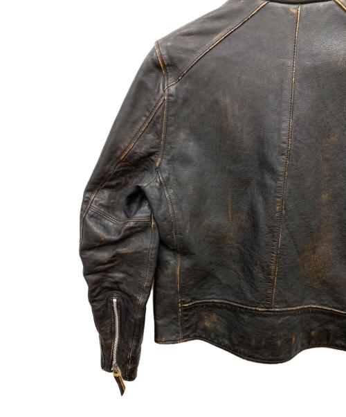 Schott（ショット）Schott (ショット) 茶芯レザーダブルブレストライダースジャケット ブラック サイズ:Mの古着・服飾アイテム