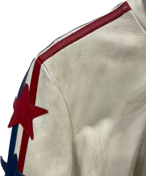 Schott（ショット）Schott (ショット) スターワッペンライダースジャケット ホワイト サイズ:Mの古着・服飾アイテム