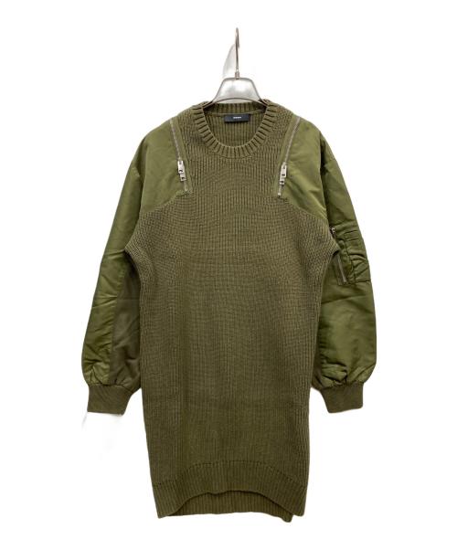 DIESEL（ディーゼル）DIESEL (ディーゼル) ワンピース カーキ サイズ:XSの古着・服飾アイテム