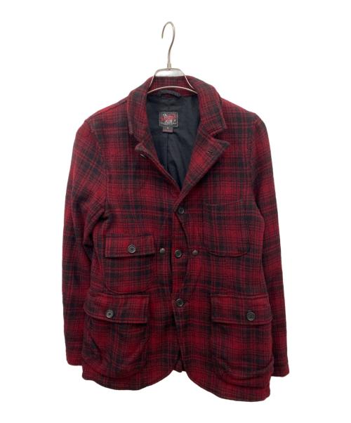 WOOLRICH（ウールリッチ）WOOLRICH (ウールリッチ) エルボーパッチウールジャケット ブラック サイズ:Sの古着・服飾アイテム