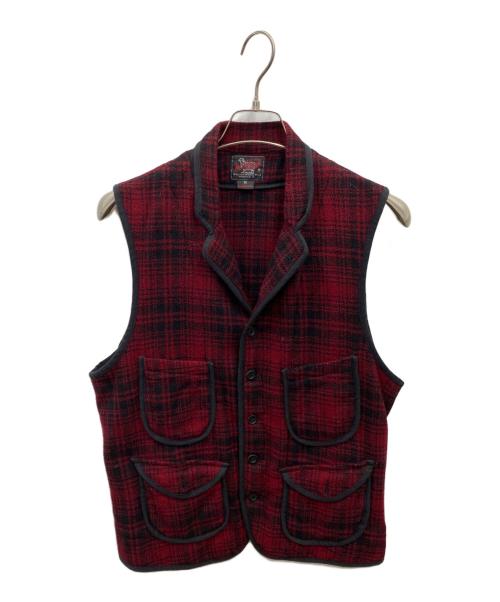 WOOLRICH（ウールリッチ）WOOLRICH (ウールリッチ) ウールベスト レッド サイズ:Mの古着・服飾アイテム