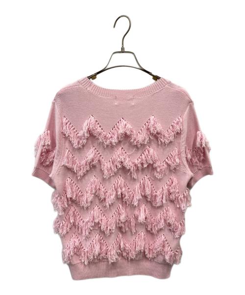 rosy monster（ロージーモンスター）rosy monster (ロージーモンスター) モジャ半袖ニット ピンク サイズ:FREEの古着・服飾アイテム