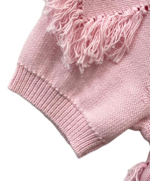 rosy monster（ロージーモンスター）rosy monster (ロージーモンスター) モジャ半袖ニット ピンク サイズ:FREEの古着・服飾アイテム