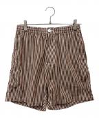 SOFTHYPHENソフトハイフン）の古着「Bold Stripe Easy Shorts/ショートパンツ」｜ブラウン