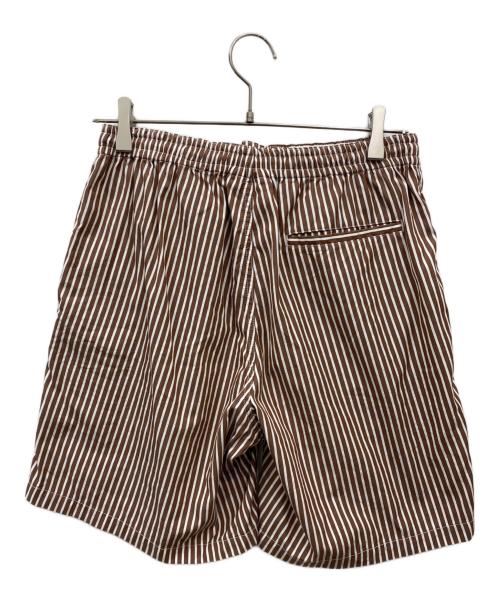 SOFTHYPHEN（ソフトハイフン）SOFTHYPHEN (ソフトハイフン) Bold Stripe Easy Shorts/ショートパンツ ブラウン サイズ:3の古着・服飾アイテム