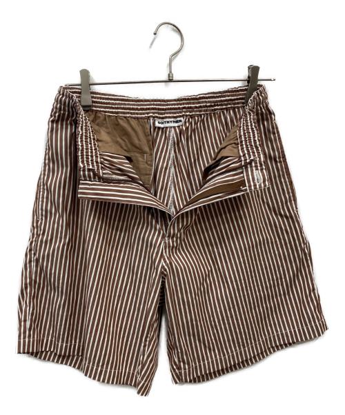 SOFTHYPHEN（ソフトハイフン）SOFTHYPHEN (ソフトハイフン) Bold Stripe Easy Shorts/ショートパンツ ブラウン サイズ:3の古着・服飾アイテム