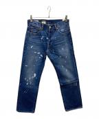 LEVI'S PReMIUM×JOURNAL STANDARD relumeリーバイス プレミアム×ジャーナルスタンダード レリューム）の古着「別注501ペイントリペア加工デニムパンツ」｜インディゴ
