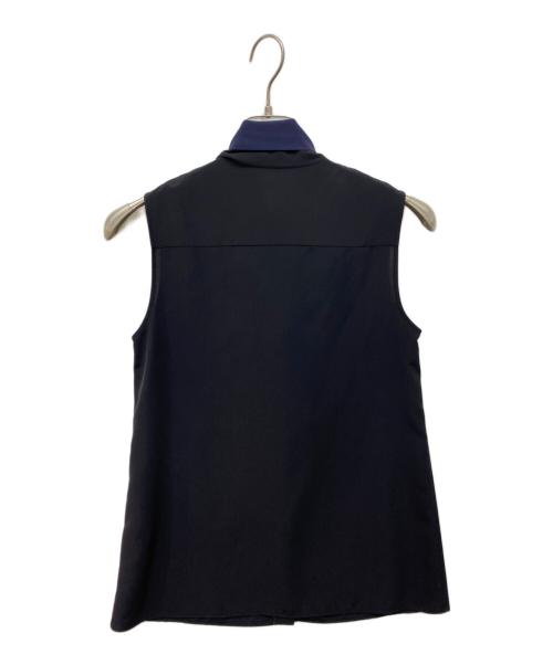 FOXEY（フォクシー）FOXEY (フォクシー) ボウタイノースリーブブラウス ネイビー サイズ:38の古着・服飾アイテム