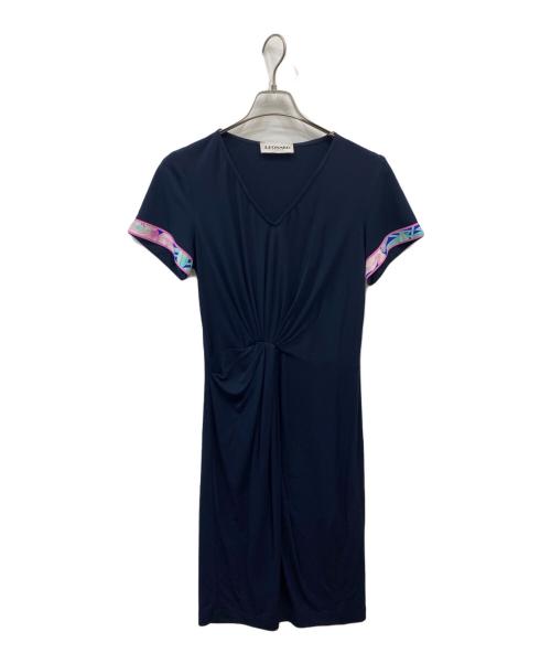 LEONARD PARIS（レオナール パリ）LEONARD PARIS (レオナール パリ) 総柄ワンピース ネイビー サイズ:36の古着・服飾アイテム