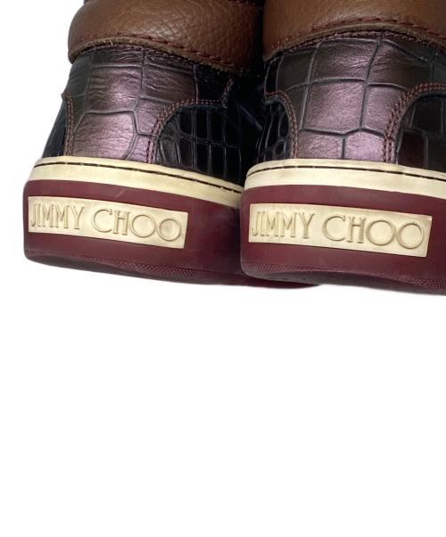 JIMMY CHOO（ジミーチュウ）JIMMY CHOO (ジミーチュウ) ベルグラヴィア ハイカットスニーカー バーガンディー サイズ:41の古着・服飾アイテム