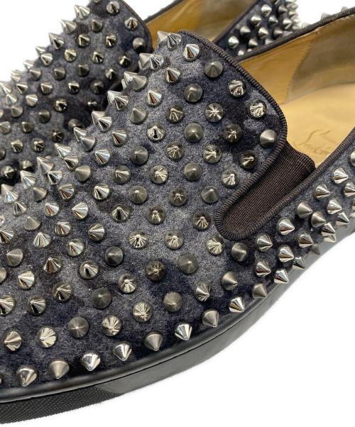 Christian Louboutin（クリスチャン・ルブタン）Christian Louboutin (クリスチャン・ルブタン) スパイクスリッポン ブラック サイズ:41の古着・服飾アイテム
