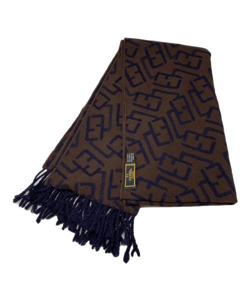 FENDI（フェンディ）FENDI (フェンディ) ズッカ柄マフラー ブラウンの古着・服飾アイテム