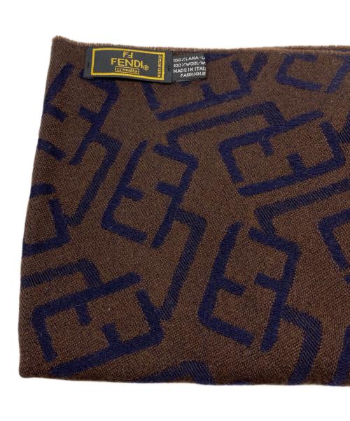 FENDI（フェンディ）FENDI (フェンディ) ズッカ柄マフラー ブラウンの古着・服飾アイテム