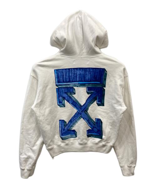 OFFWHITE（オフホワイト）OFFWHITE (オフホワイト) MARKER OVER HOODIE ホワイト サイズ:Mの古着・服飾アイテム