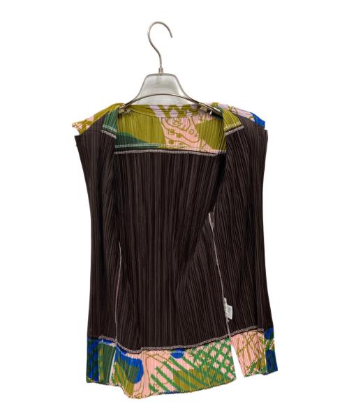 PLEATS PLEASE（プリーツプリーズ）PLEATS PLEASE (プリーツプリーズ) ノースリーブブラウス ブラウン サイズ:5の古着・服飾アイテム