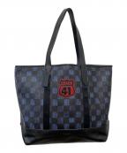 COACHコーチ）の古着「チェックグラフィックトートバッグ」｜ブラック