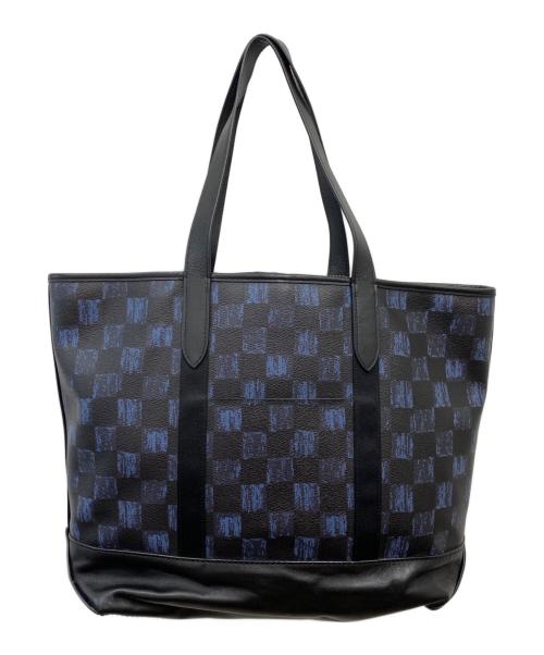 COACH（コーチ）COACH (コーチ) チェックグラフィックトートバッグ ブラックの古着・服飾アイテム