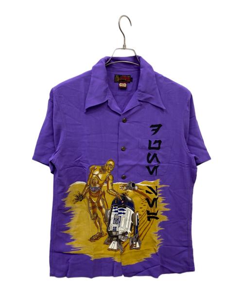 THE REAL McCOY'S（ザ・リアルマッコイズ）THE REAL McCOY'S (ザ・リアルマッコイズ) STAR WARS (スターウォーズ) 総柄レーヨンシャツ パープル サイズ:Lの古着・服飾アイテム