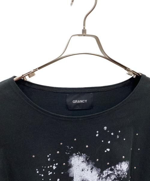 GRANCY（グランシー）GRANCY (グランシー) 総柄ラインストーングラフィックロンT ブラック サイズ:Lの古着・服飾アイテム