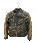 Schottショット）の古着「クラシックレーサー セミダブル レザージャケット」｜ブラック
