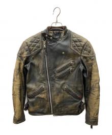 Schott（ショット）の古着「クラシックレーサー セミダブル レザージャケット」｜ブラック