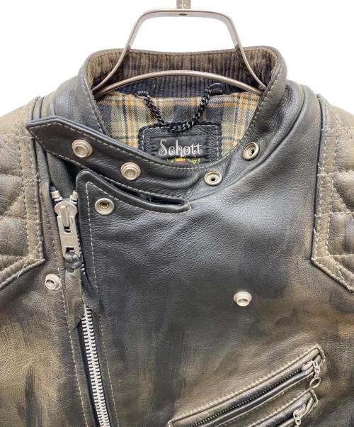 Schott（ショット）Schott (ショット) クラシックレーサー セミダブル レザージャケット ブラック サイズ:Sの古着・服飾アイテム