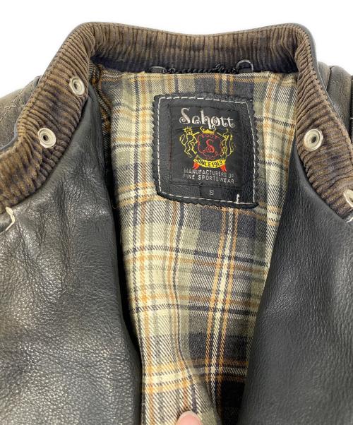 Schott（ショット）Schott (ショット) クラシックレーサー セミダブル レザージャケット ブラック サイズ:Sの古着・服飾アイテム