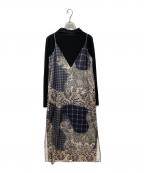 Ameriアメリ）の古着「TROMPE L'OEIL SET TOP CAMI DRESS」｜ブラック