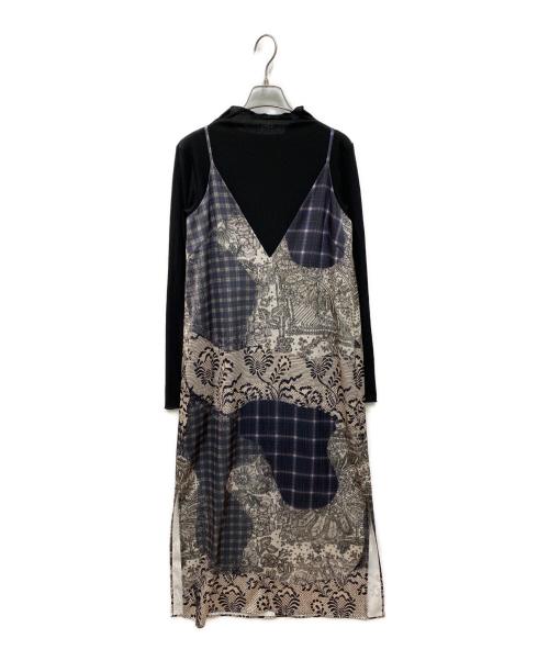Ameri（アメリ）Ameri (アメリ) TROMPE L'OEIL SET TOP CAMI DRESS ブラック サイズ:Mの古着・服飾アイテム