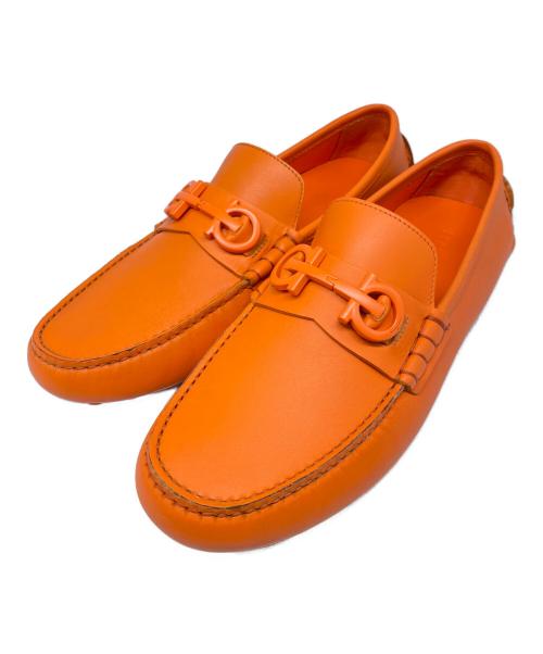 Salvatore Ferragamo（サルヴァトーレ フェラガモ）Salvatore Ferragamo (サルヴァトーレ フェラガモ) GRAZIOSO ガンチーニドライビングシューズ オレンジ サイズ:7 EEの古着・服飾アイテム